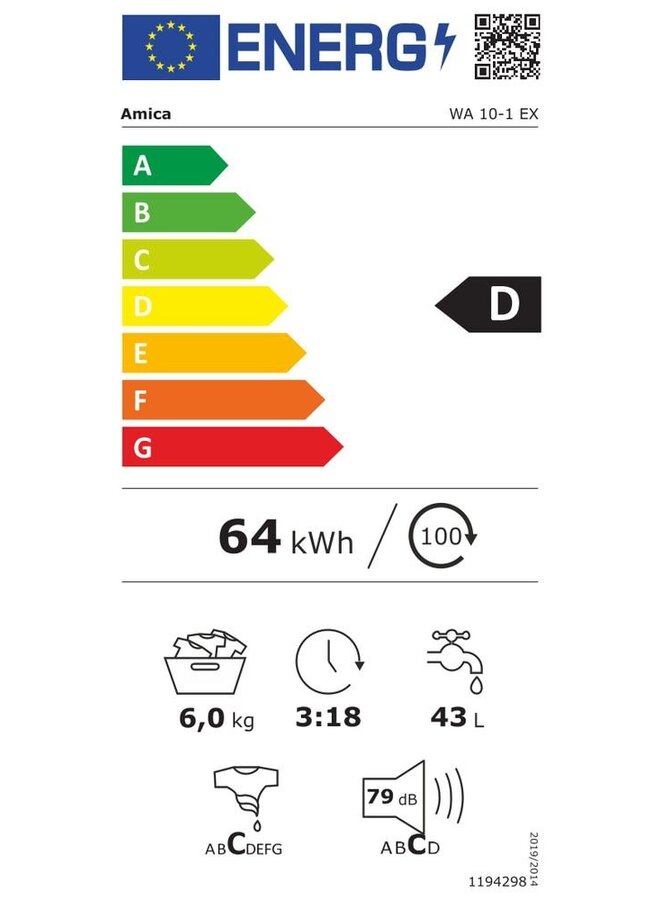 Amica WA 10-1 EX | Wasmachine | 6 kg