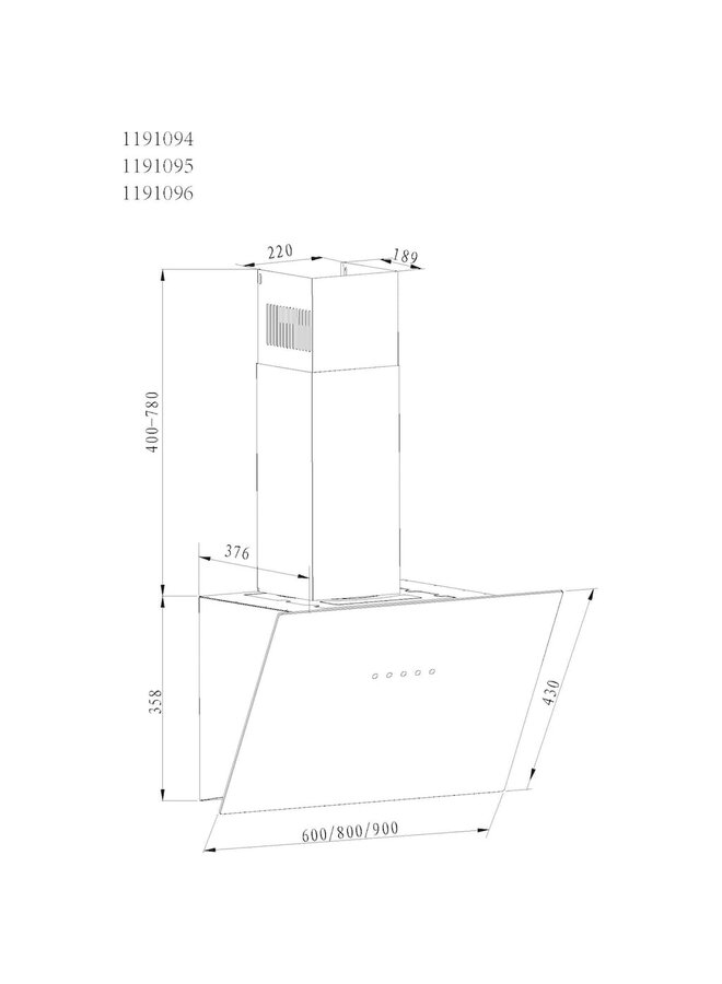 Amica KHF 664 630 S | Afzuigkap | 60 cm | Schuin | Zwart