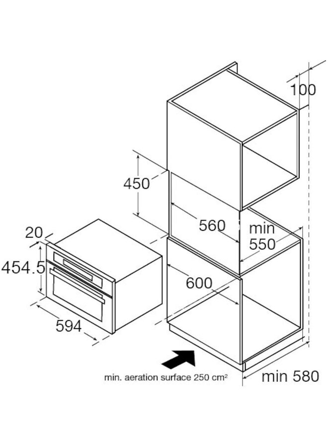 Amica EBC 841 600 E | Inbouw combi magnetron | 45 cm