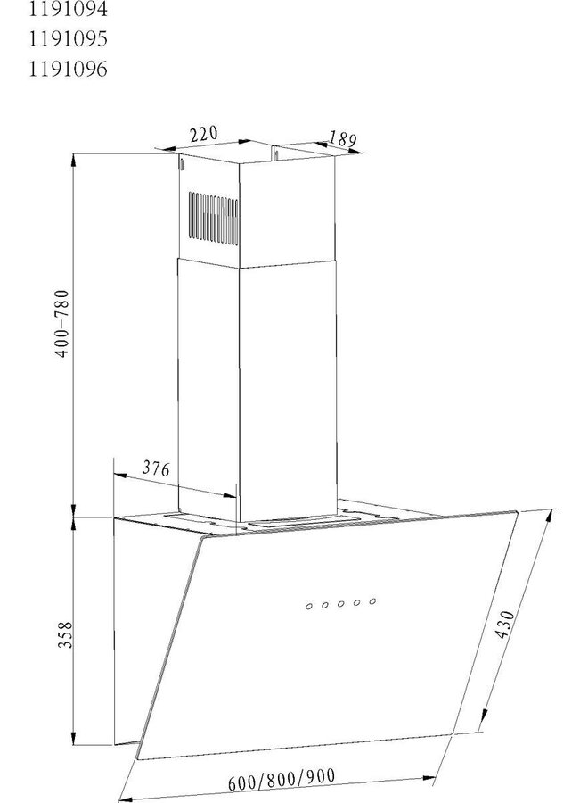 Amica KHF 684 630 S | Afzuigkap | Zwart | Schuin | 80 cm