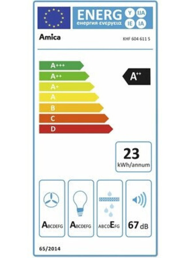 Amica KHF 604 611 S | Afzuigkap | Zwart | Schuin | 90 cm