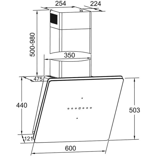 Amica KHF 695 601 S | Afzuigkap | Zwart | Schuin | 60 cm | Touchless