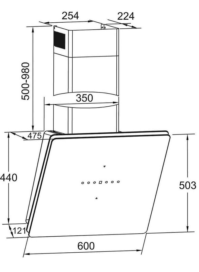 Amica KHF 695 601 S | Afzuigkap | Zwart | Schuin | 60 cm | Touchless