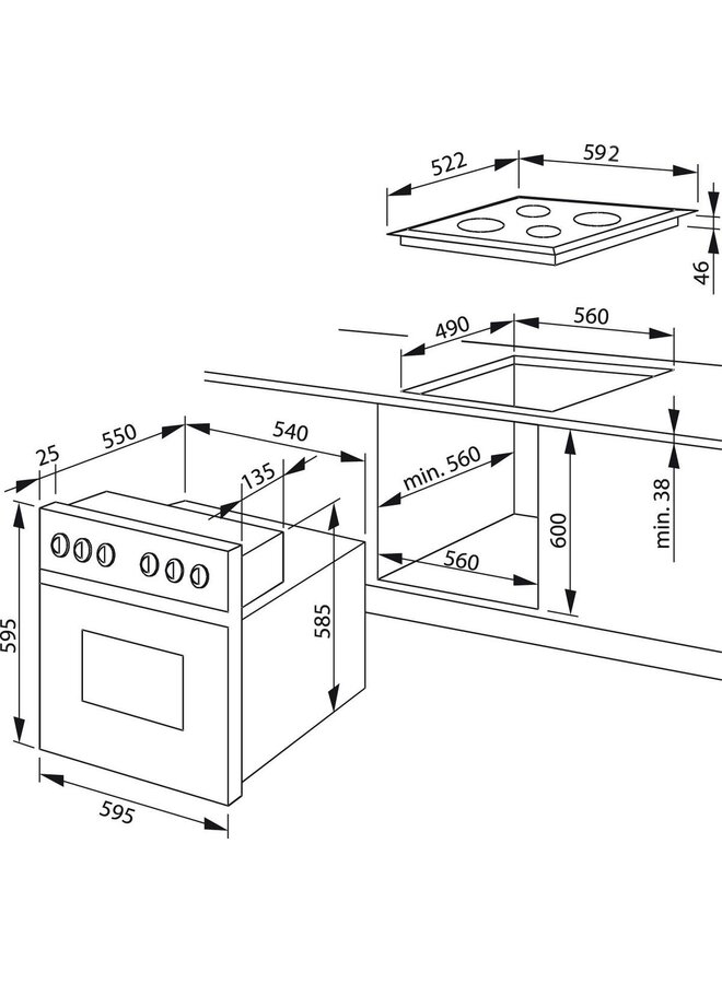 Amica ( MICAN ) 90330 | Inbouw oven set | Inbouw fornuis