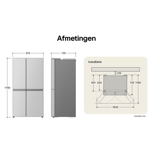 LG GSLC40EPPE | Amerikaanse koelkast | Zwart