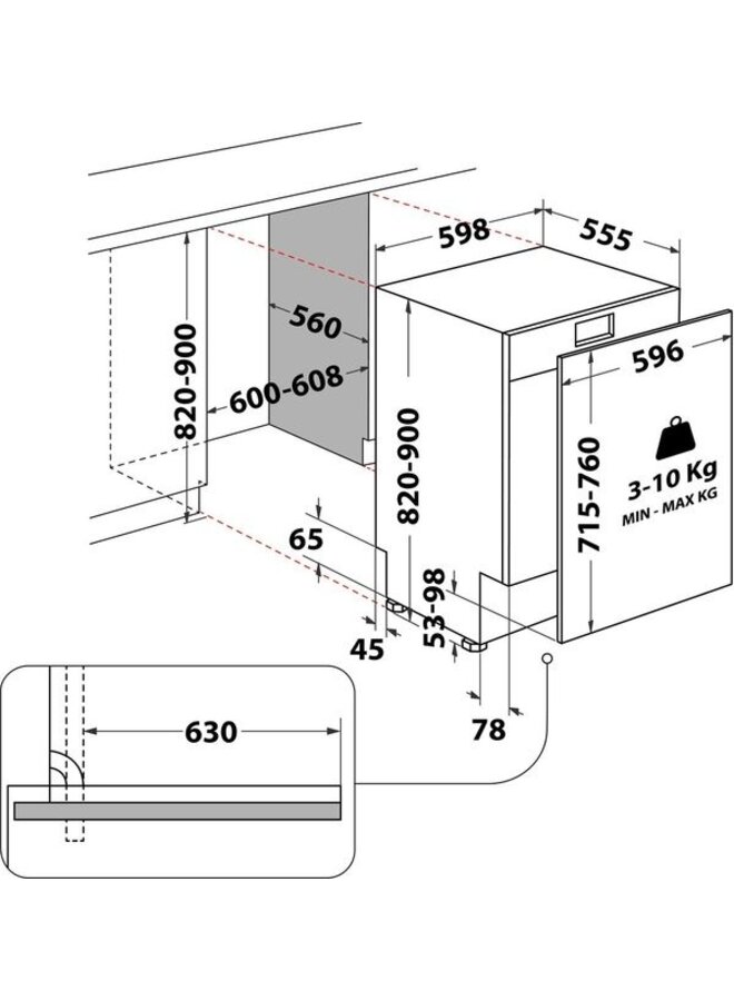 Bauknecht B8KI HP42 LCA | Inbouw vaatwasser | AutoDeur