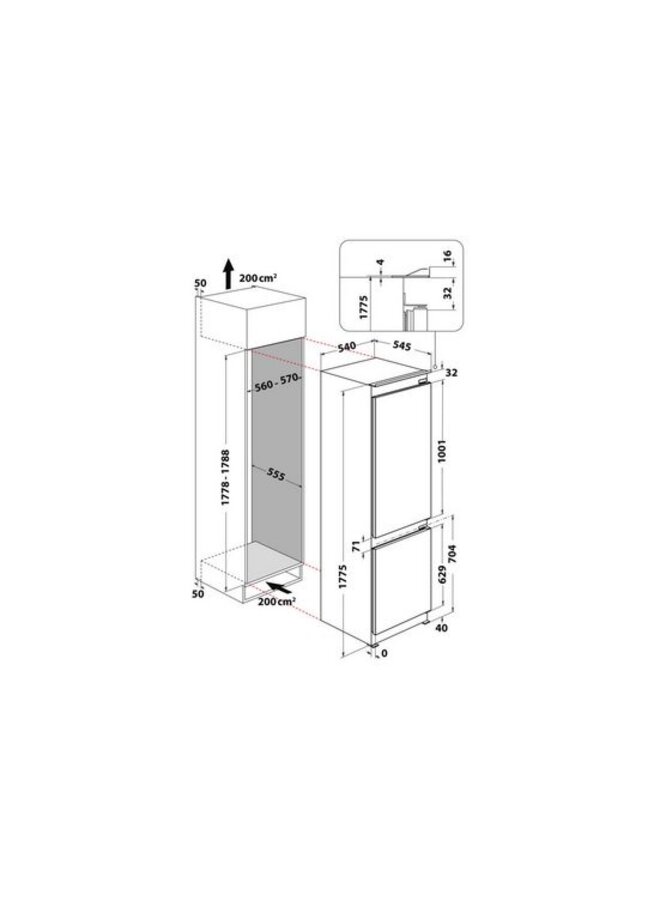 Privileg ( Beko ) PCINF 178S2 | Inbouw koelvriescombinatie | 178 cm | Nofrost