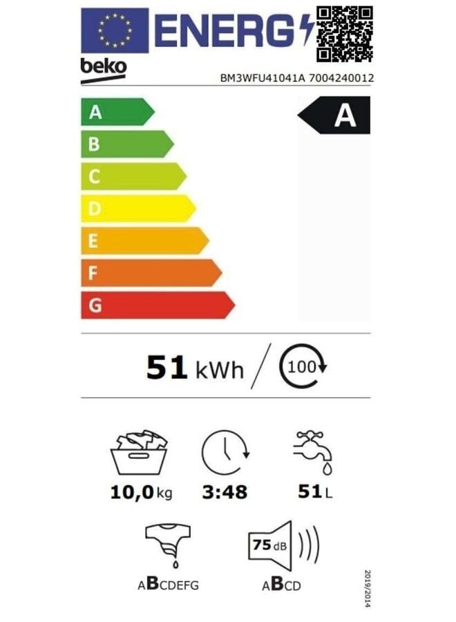 Beko BM3WFU41041A | Wasmachine | 10 kg | A
