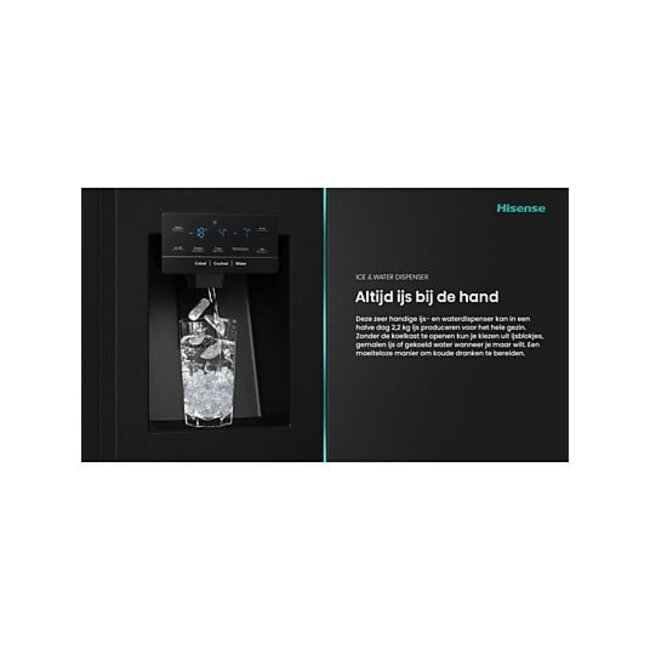 Hisense RQ760N4SBFE | Amerikaanse koelkast | Cross Door | Zwart