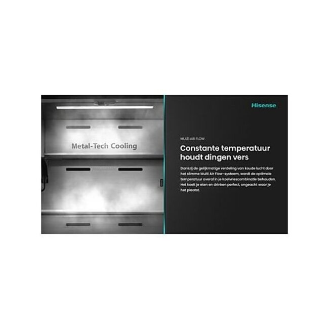 Hisense RQ760N4SBFE | Amerikaanse koelkast | Cross Door | Zwart