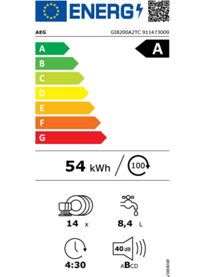 AEG GI8200A2TC | Inbouw vaatwasser | A label