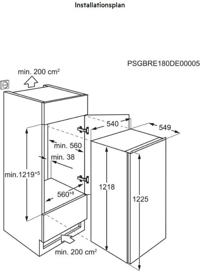 AEG NSK5O12ES | Inbouw koelkast | 122 cm | Sleepdeur