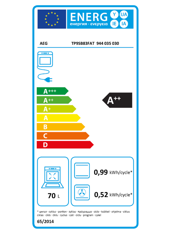 AEG TP9SB83FAT | Inbouw oven | 60 cm | Stoom SousVide Wifi | Mat Zwart
