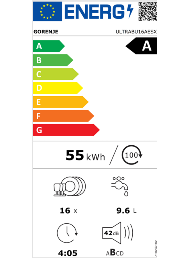 Gorenje ULTRA16BUAESX | Onderbouw vaatwasser | RVS | A