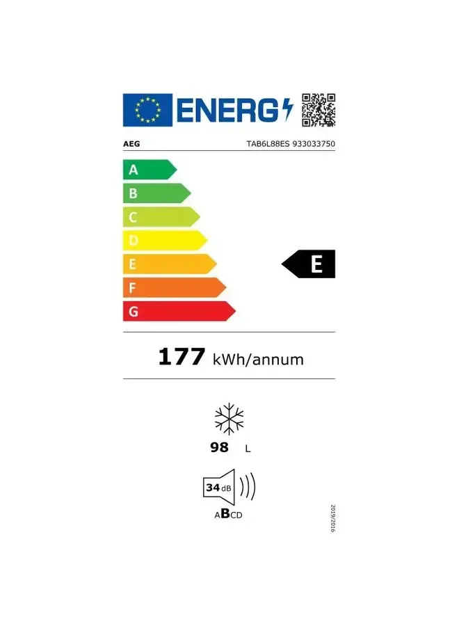 AEG TAB6L88ES | Inbouw vrieskast | 88 cm | LowFrost