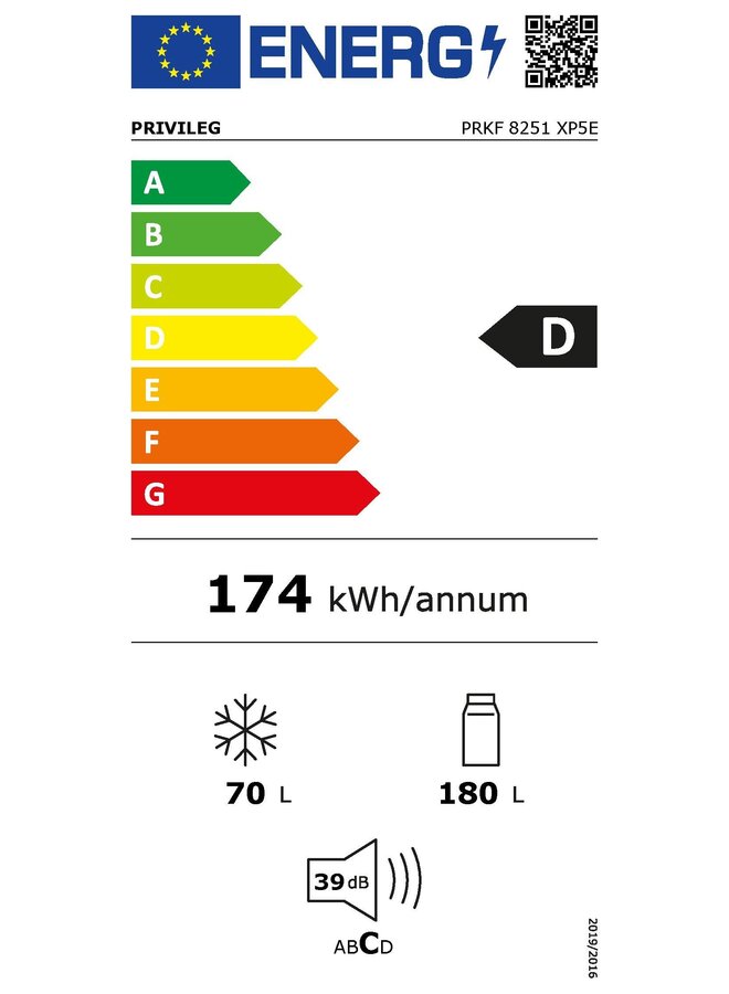 Privileg PRKF 8251 XP5E | Koelvriescombinatie | RVS | Nofrost