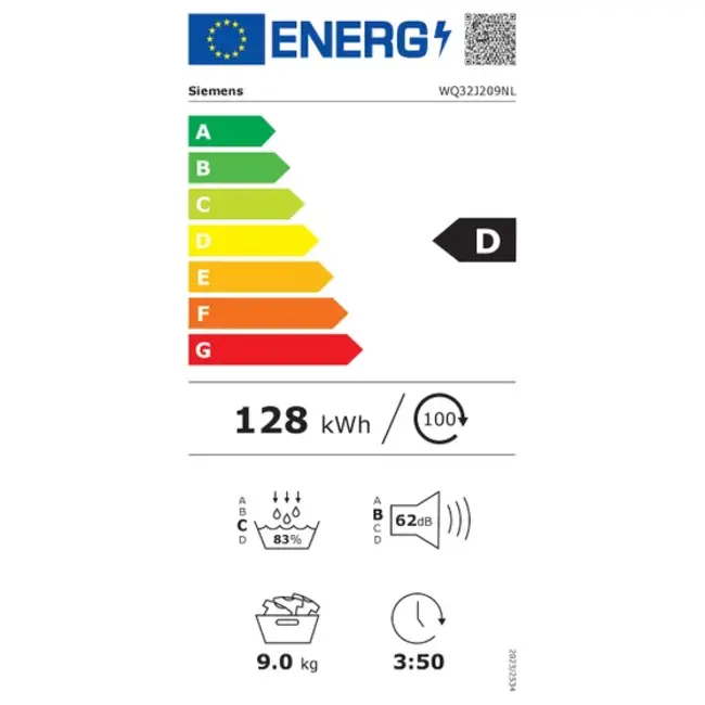 Siemens WQ32J209NL | Warmtepompdroger | 9 kg | ExtraKlasse
