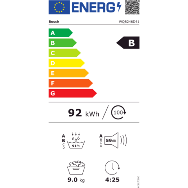 Bosch WQB246D41 | Warmtepompdroger | 9 kg | B label