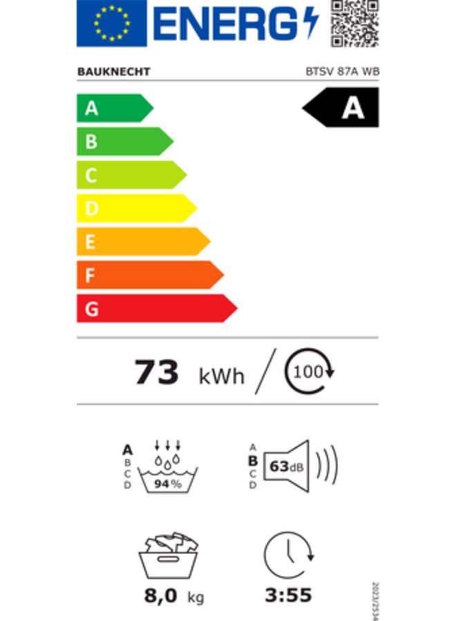 Bauknecht BTSV 87A WB | | Warmtepompdroger | 8 kg | A label | (B)
