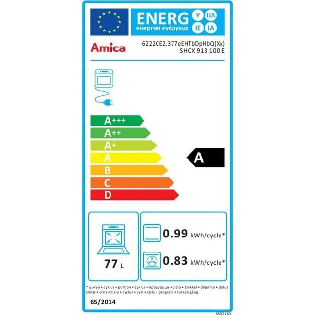 Amica SHCX 913 100 E | Keramisch Fornuis | 60 cm