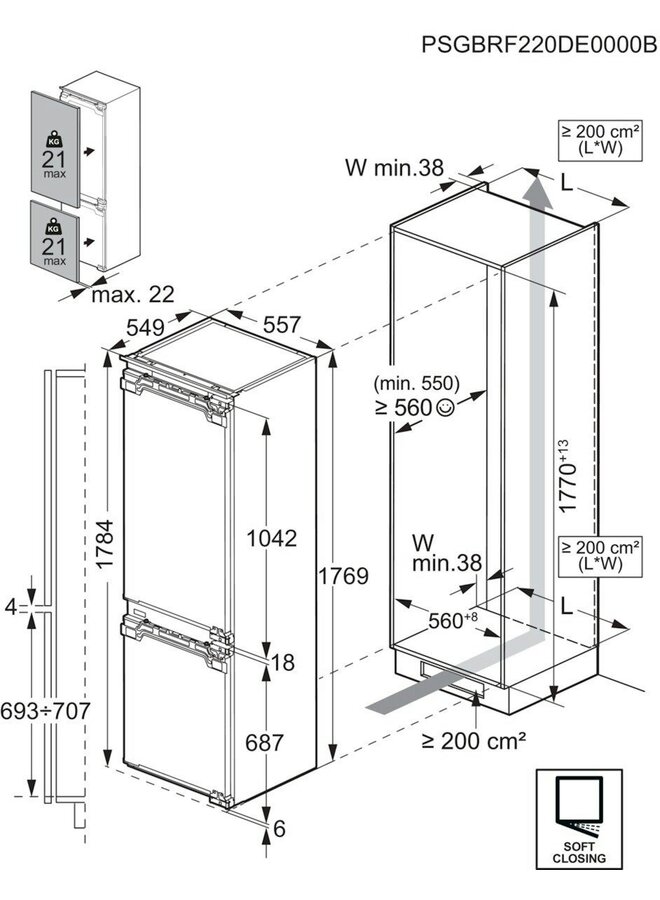 AEG NSC8M181BC | Inbouw koelvriesombinatie | 178 cm | B