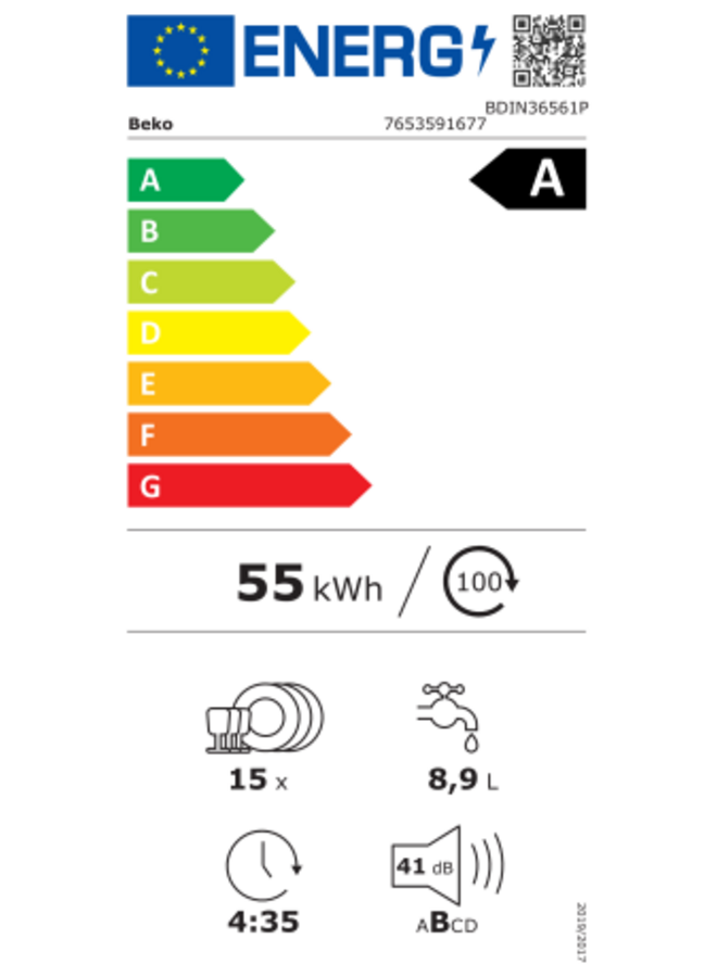 Beko BDIN36561PS | Inbouw vaatwasser | A label | SelfDry