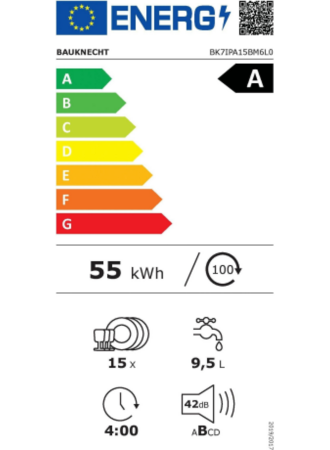 Bauknecht BK7IPA15BM6L0 | Inbouw vaatwasser | A Label
