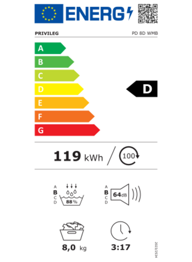 Privileg PD 8D WMB | Warmtepompdroger | 8 kg