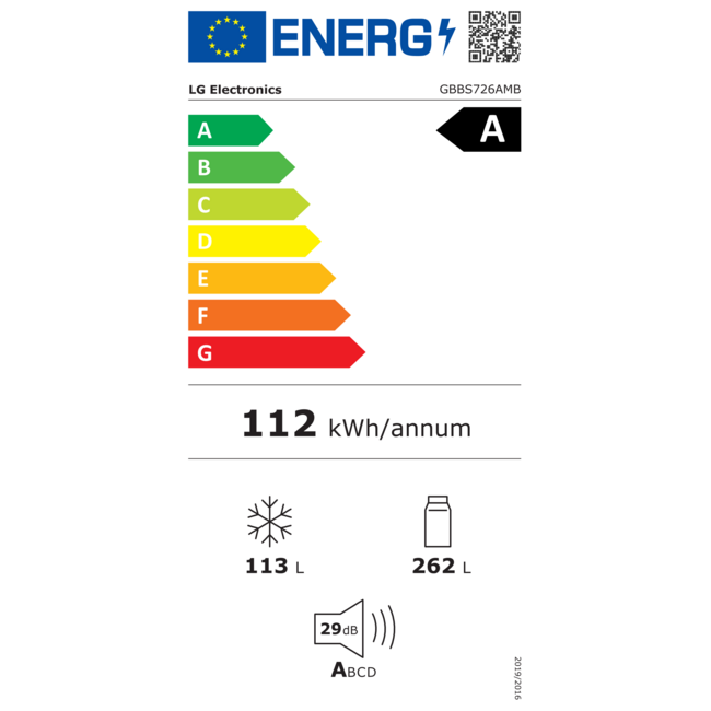 LG GBBS726AMB | Koelvriescombinatie | A  Label | RVS