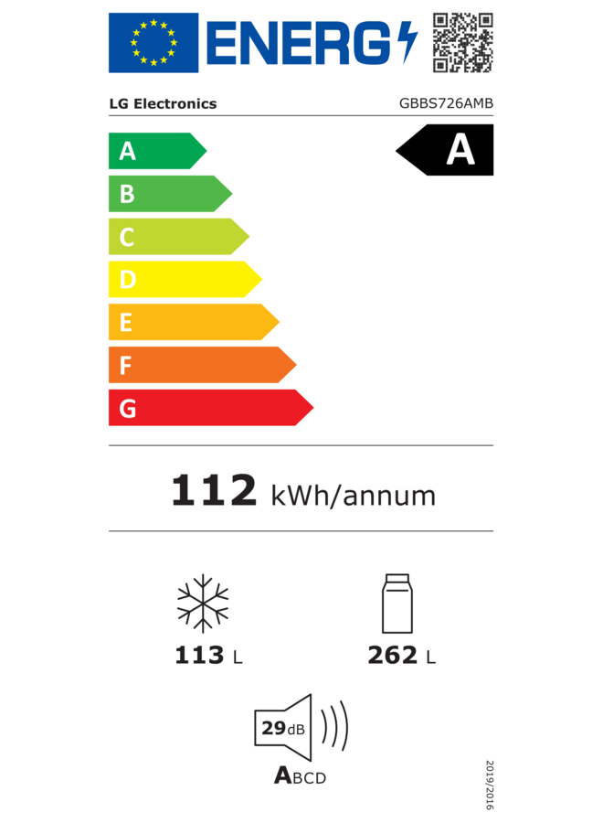 LG GBBS726AMB | Koelvriescombinatie | A Label | RVS