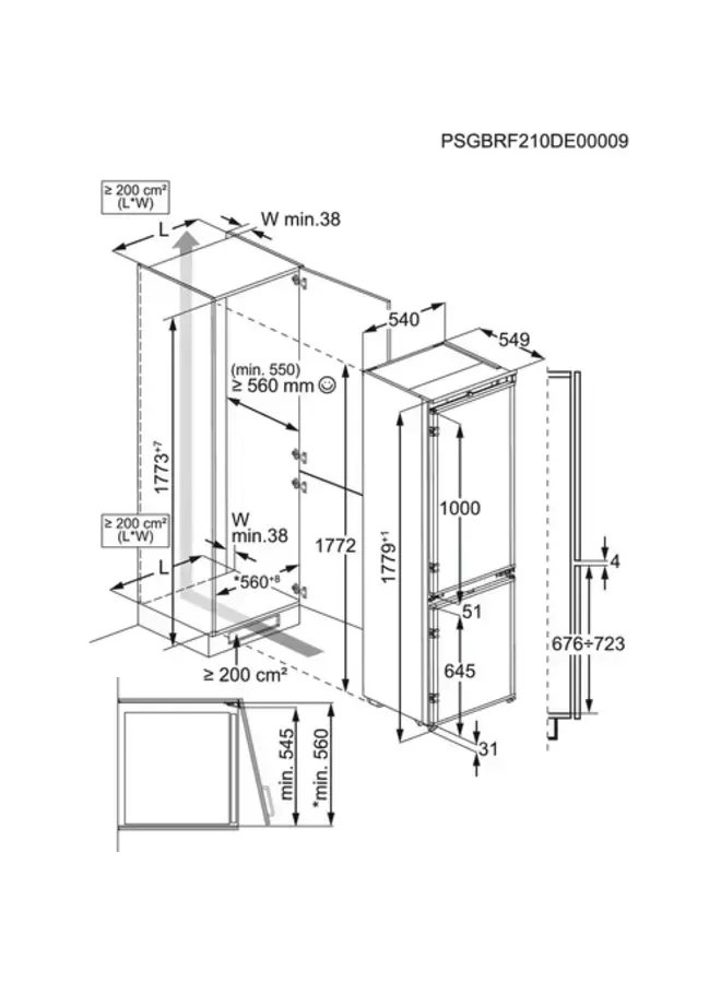 AEG OSC7G181ES | Inbouw koelvriescombinatie | 178 cm | Nofrost