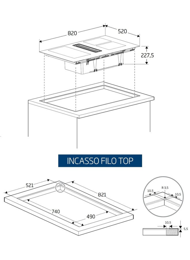 Beko HIXI84700UF | Inductie kookplaat met afzuiging | 80 cm
