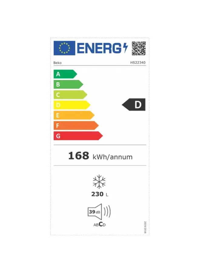 Beko HSM22340 | Vrieskist | 230 Ltr | FreezerQuard