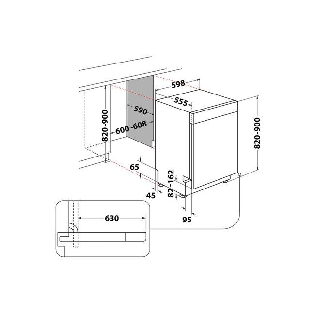 Bauknecht BKSV1 UAM | Onderbouw vaatwasser | A label | RVS