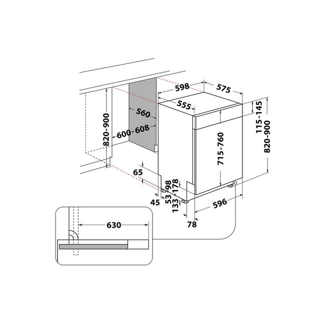 Bauknecht BKSV1 PAM | Half geintegreerde vaatwasser | A