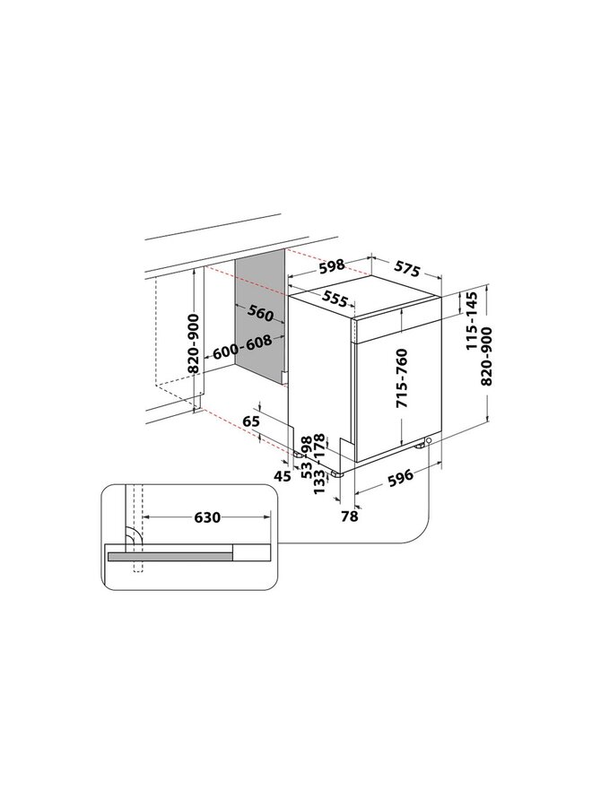 Bauknecht BKSV1 PAM | Half geintegreerde vaatwasser | A