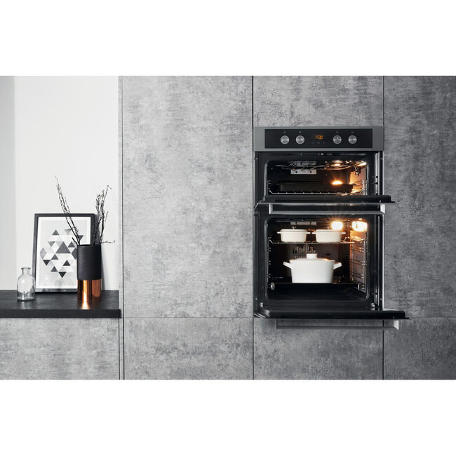 Hotpoint ( Bauknecht ) Hotpoint DKD5 841 J C IX Inbouw Dubbele Oven RVS | 112 Liter | Multifunctioneel