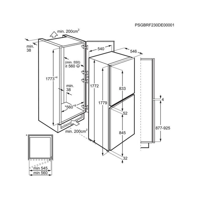 AEG OSC5S185ES | Inbouw koelvriescombinatie | 178 cm