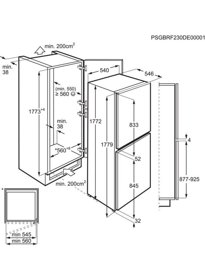 AEG OSC5S185ES | Inbouw koelvriescombinatie | 178 cm