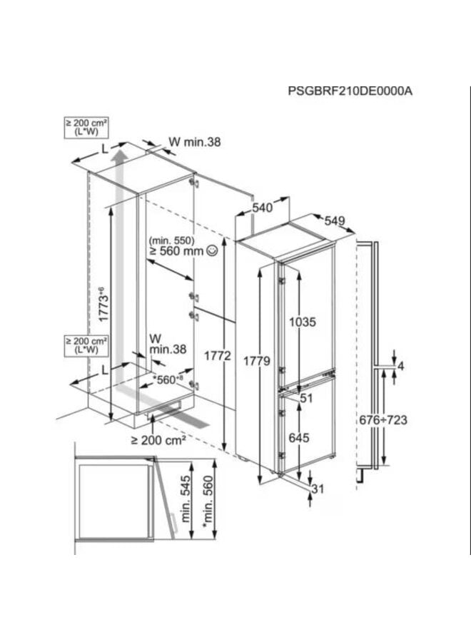 AEG OSC5S181ES | Inbouw koelvriescombinatie | 178 cm
