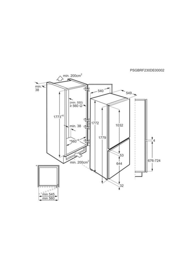 AEG NSC9V181CS | Inbouw koelvriescombinatie | 178 cm | C