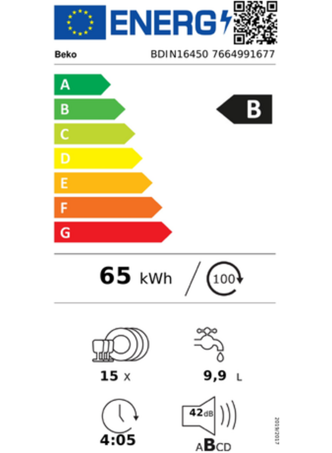 Beko BDIN16450 | Inbouw vaatwasser | B Label | Autodeur