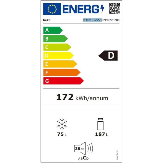 Beko B3RCSO255XB | Koelvriescombinatie | RVS | Nofrost