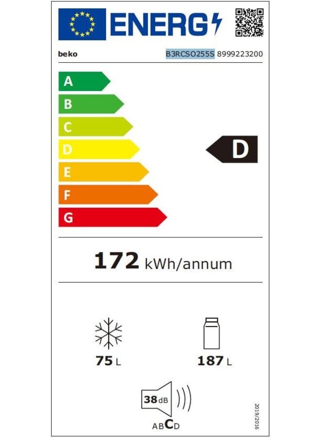 Beko B3RCSO255XB | Koelvriescombinatie | RVS | Nofrost