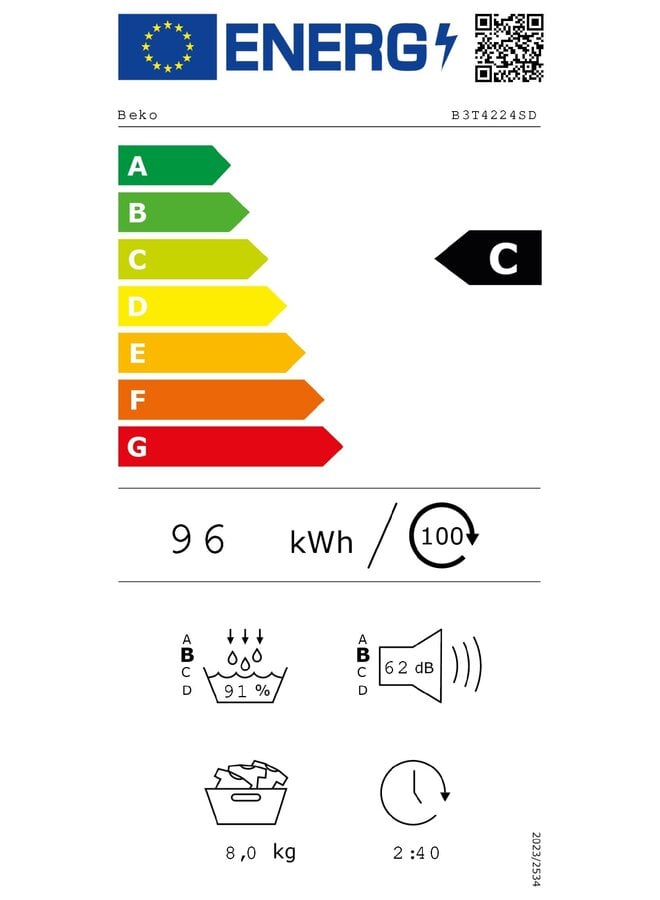 Beko B3T4224SD | Warmtepompdroger | 8 kg | C