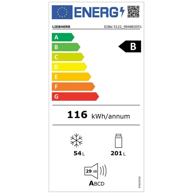 Liebherr ICBBI 5122-22 | Inbouw koelvriescombinatie | B label