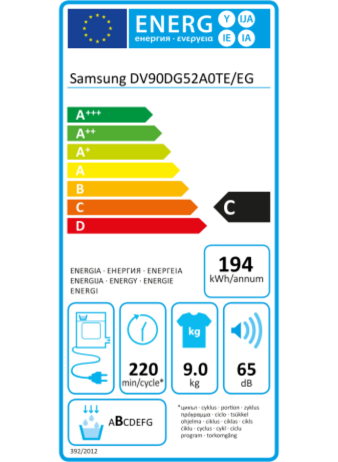 Samsung DV90DG52A0TEEG | Warmtepompdroger | 9 kg | C