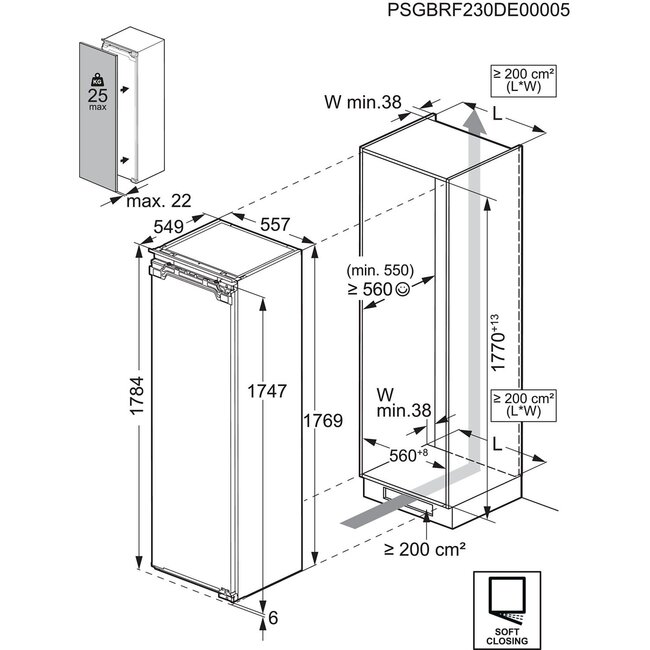 AEG  TK6DS181EC | Inbouw koelkast | 178 cm | Deur op deur
