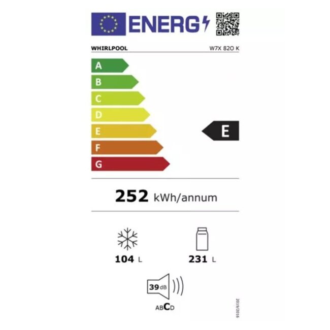 Whirlpool  W7X 82O K | Koelvriescombinatie | Zwart