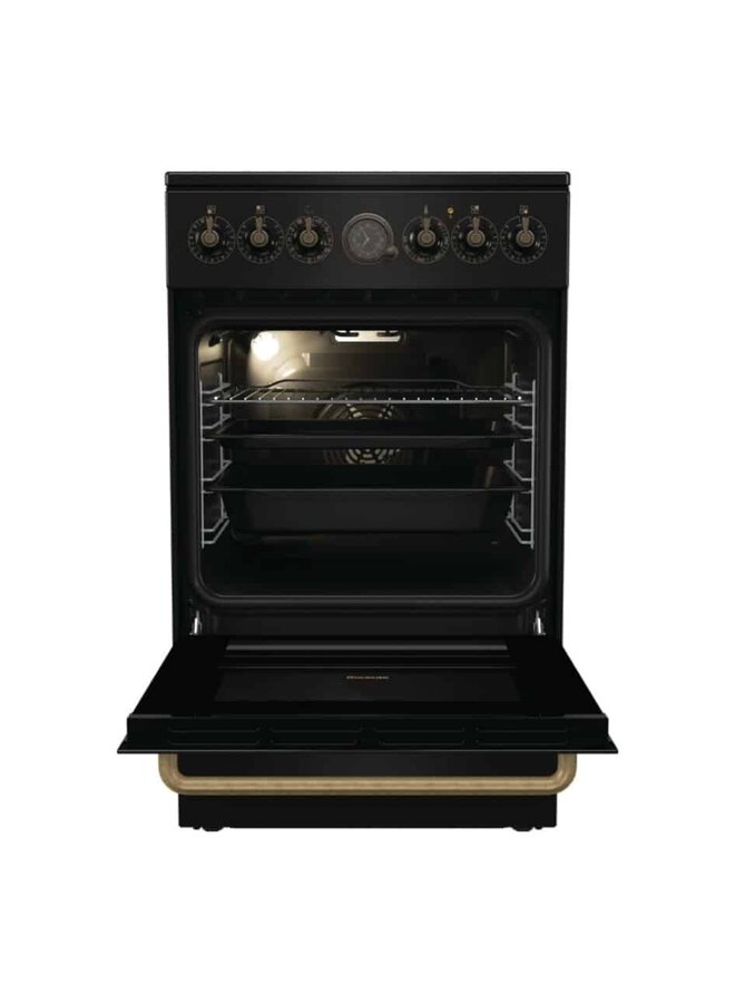 Gorenje GECS5B70CLB | Keramisch fornuis | Zwart Retro
